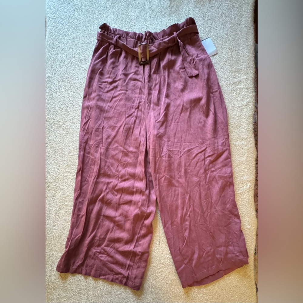 Derek Heart Mauve Wide Leg Cropped Pants